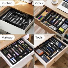 Extra Large Expandable Silverware Organizer, BPA-Free Food-Safe Cutlery Flatware Organizer, Kitchen Utensil Drawer Organizer