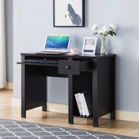 Student desk home office desk 39"W Compact desk Writing Desk Laptop Desk Red Cocoa Espresso One drawer Keyboard Drawer Wooden Knob